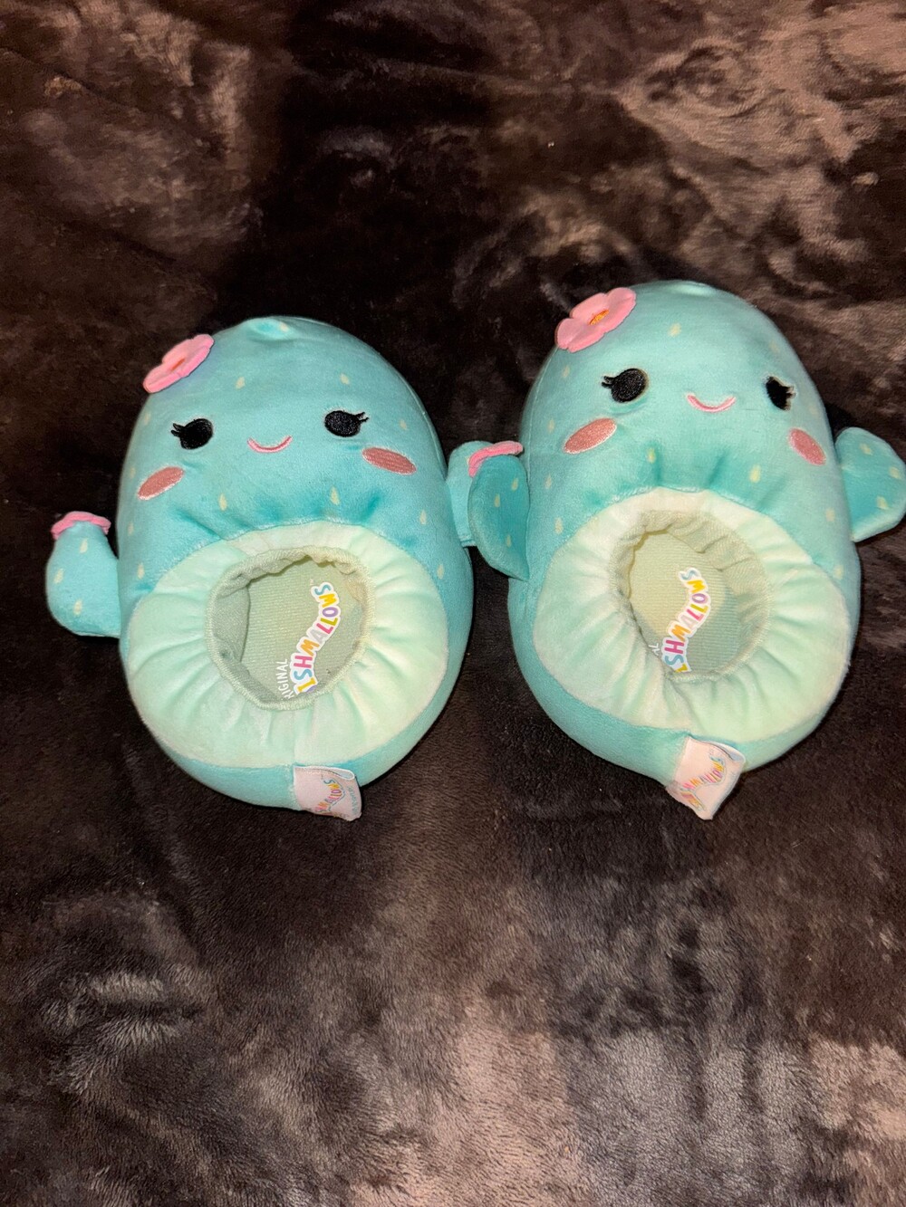 Squishmallows Turquoise Slippers Size 13/1 Plush Soft Toy Footwear